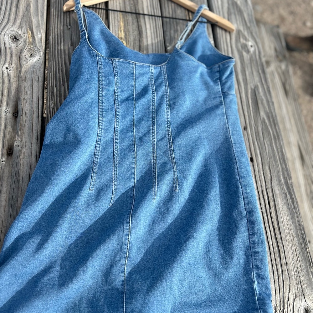 No Boundaries Blue Pleated Mini Slip Dress